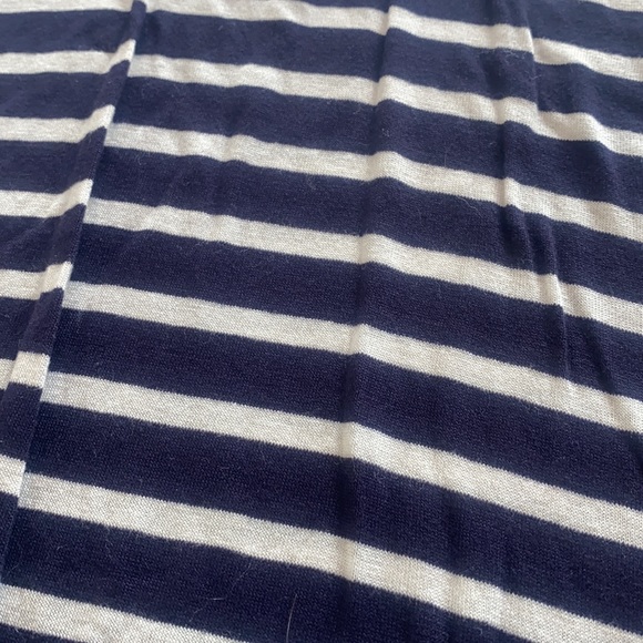 Peplum Frilly Striped Dress in Navy And White - Picture 2 of 3